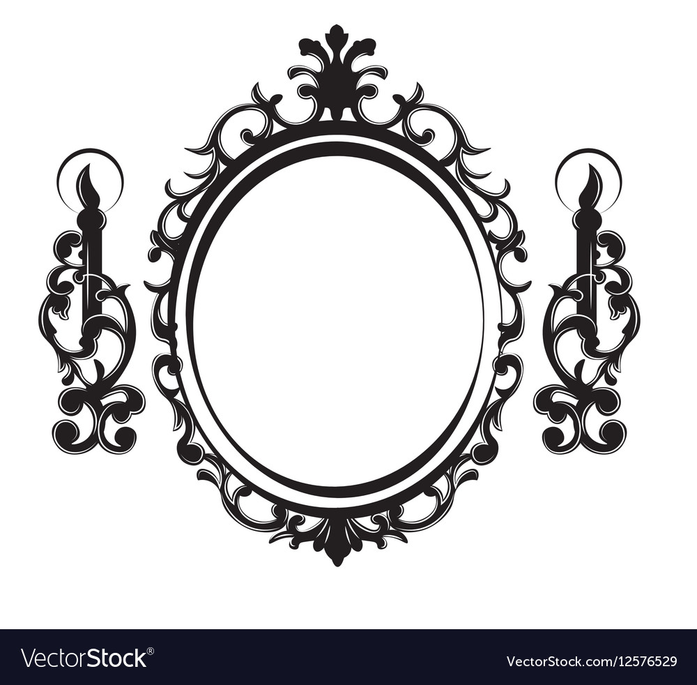 Vintage frame with lamps