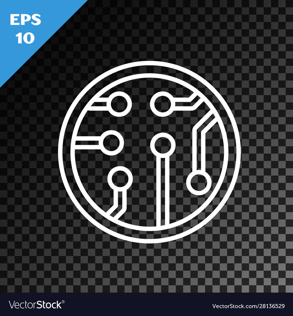 White line processor icon isolated on transparent Vector Image White line processor icon isolated on transparent