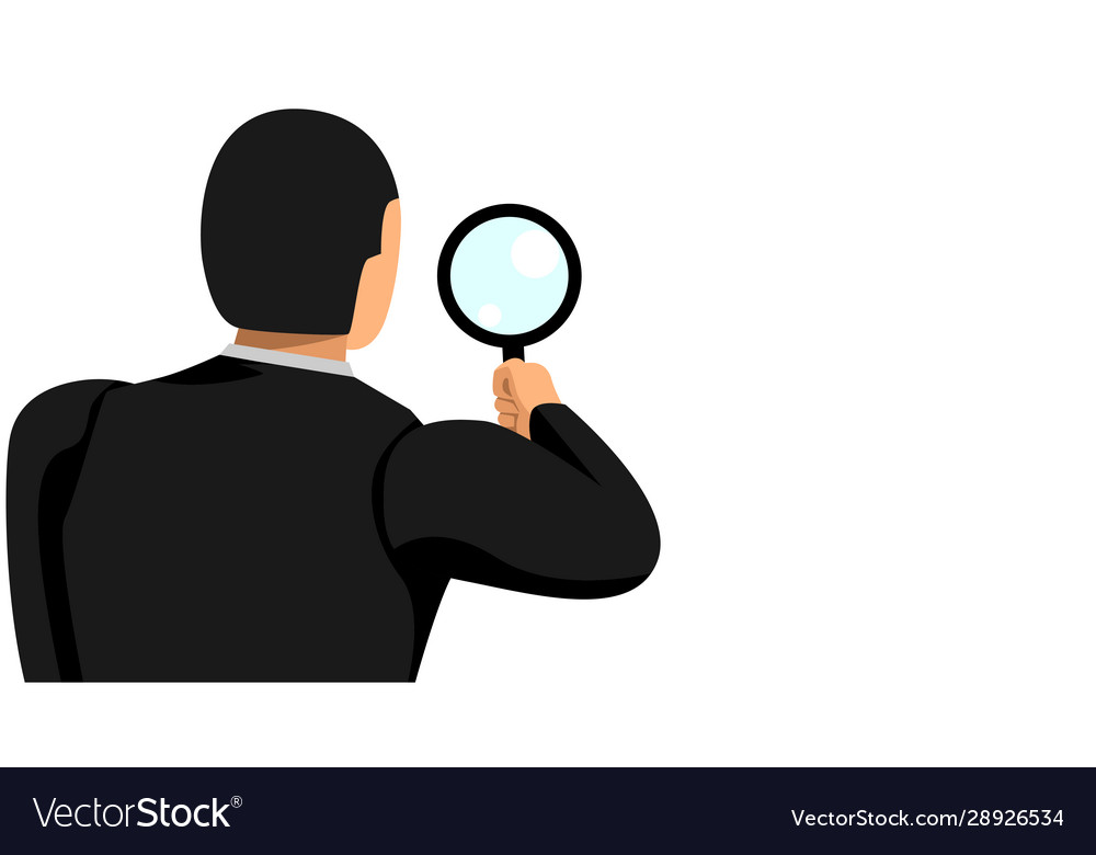 A worker is doing search using magnifying vector image A worker is doing search using magnifying