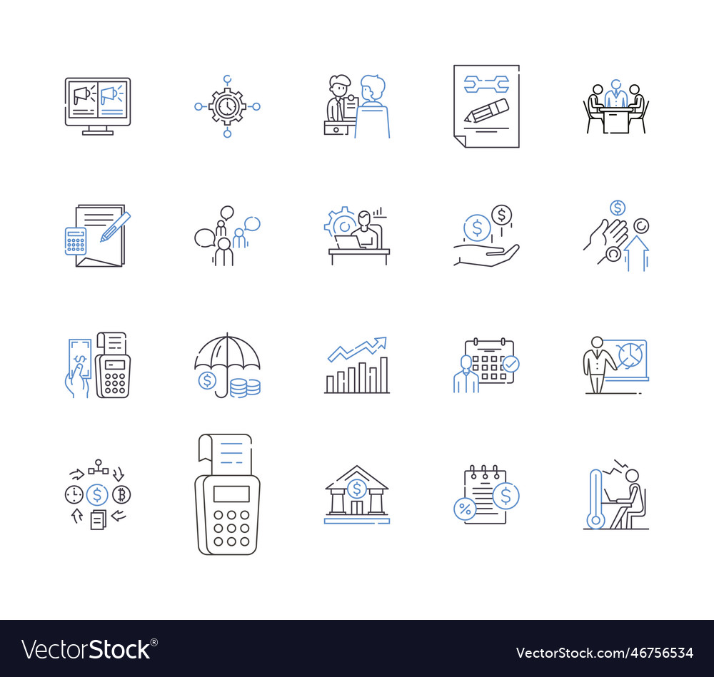 Accounting business outline icons collection