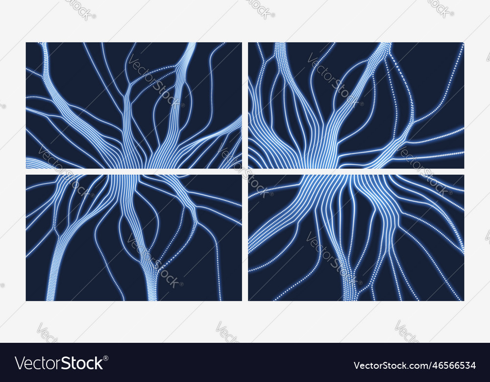 Array with dynamic emitted particles 3d vector image Array with dynamic emitted particles 3d