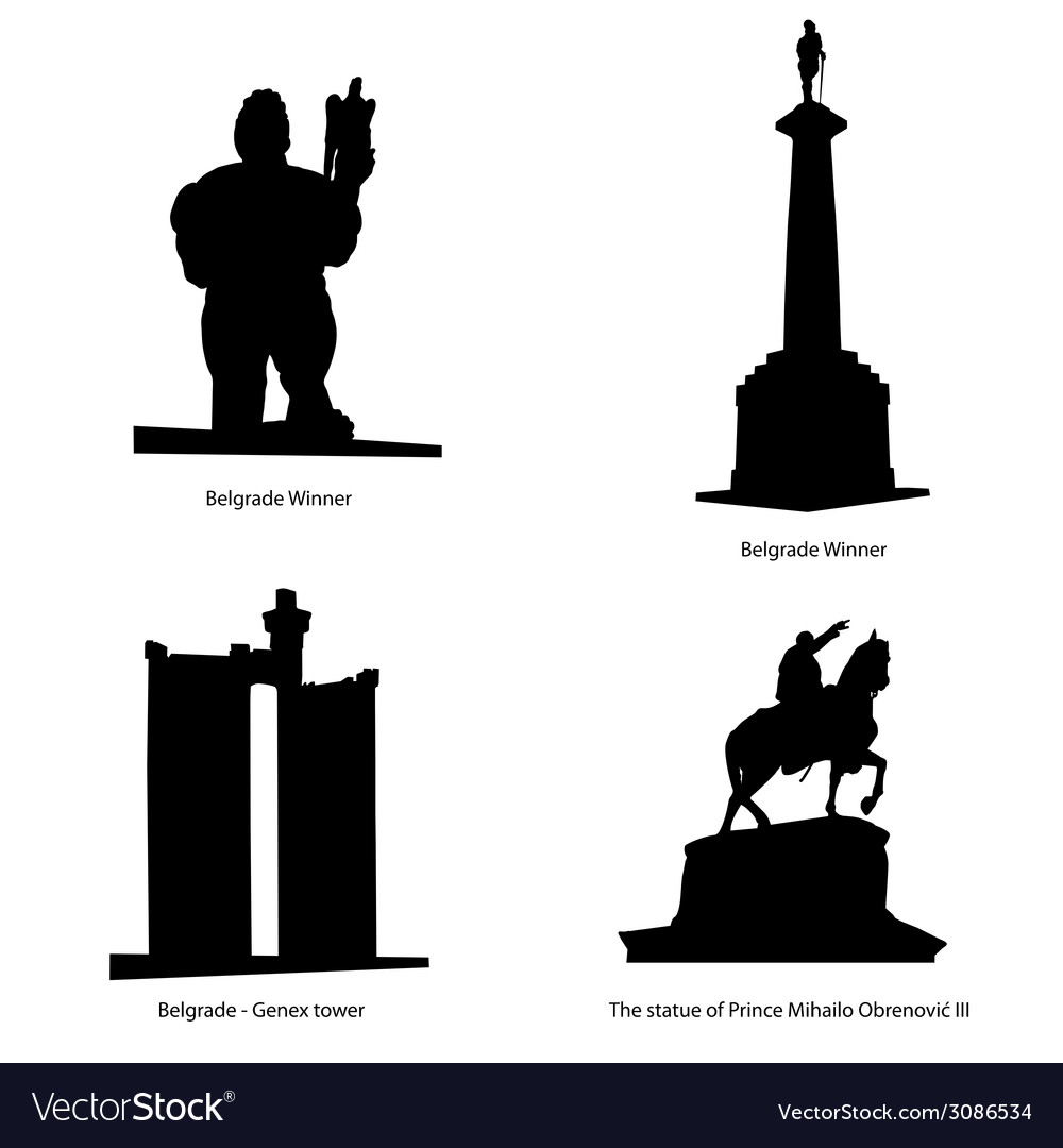 Belgrade most famous statue Royalty Free Vector Image