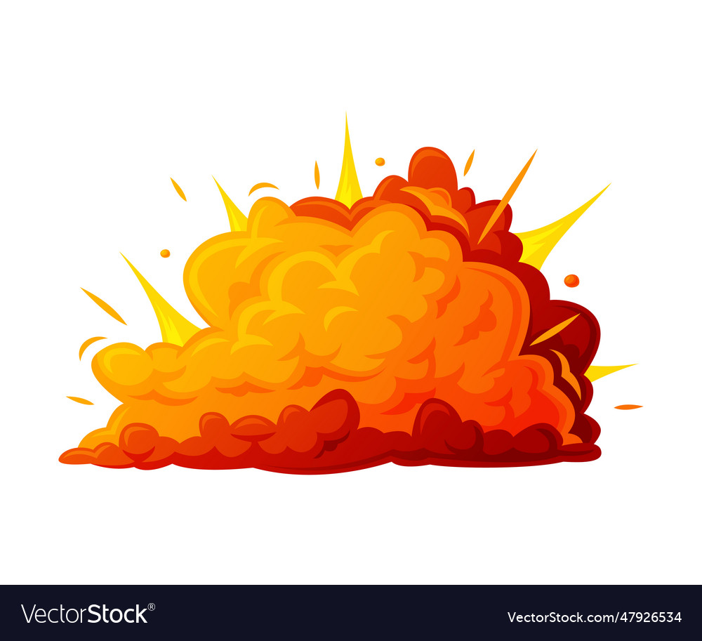 Bomb explosion bright orange cloud