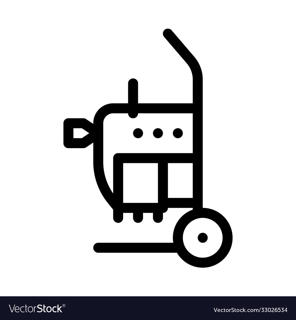 Drain cleaning machine on cart icon outline Vector Image