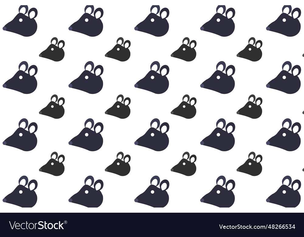 Flat mouse head pattern background vector image Flat mouse head pattern background