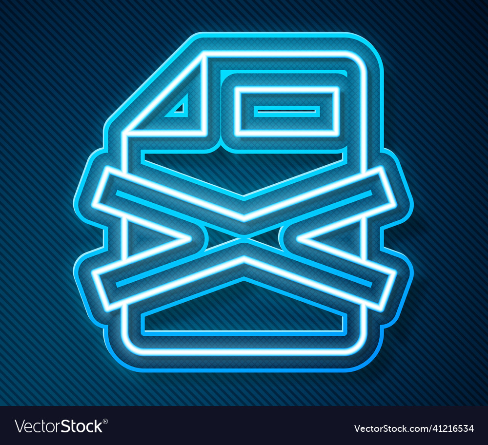 Glowing neon line delete file document icon Vector Image Glowing neon line delete file document icon