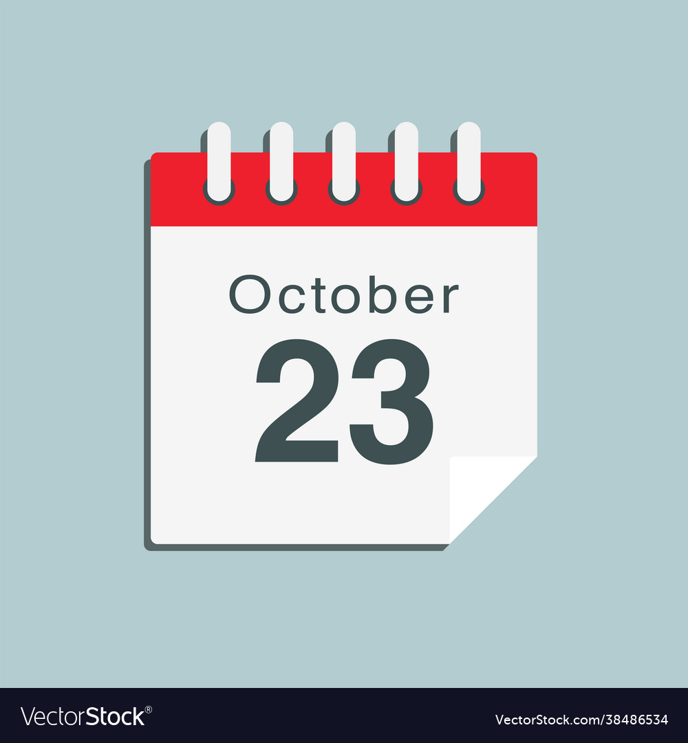 Icon day date 23 october template calendar page