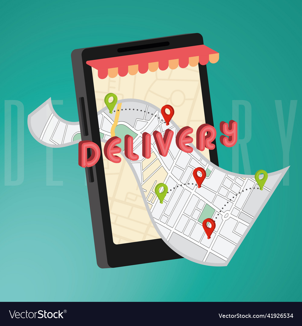 Isolated smartphone with a 3d map application