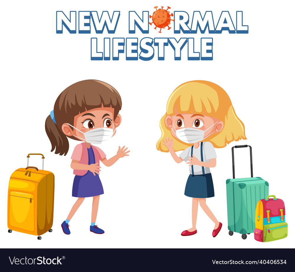 New normal lifestyle logo with people travel