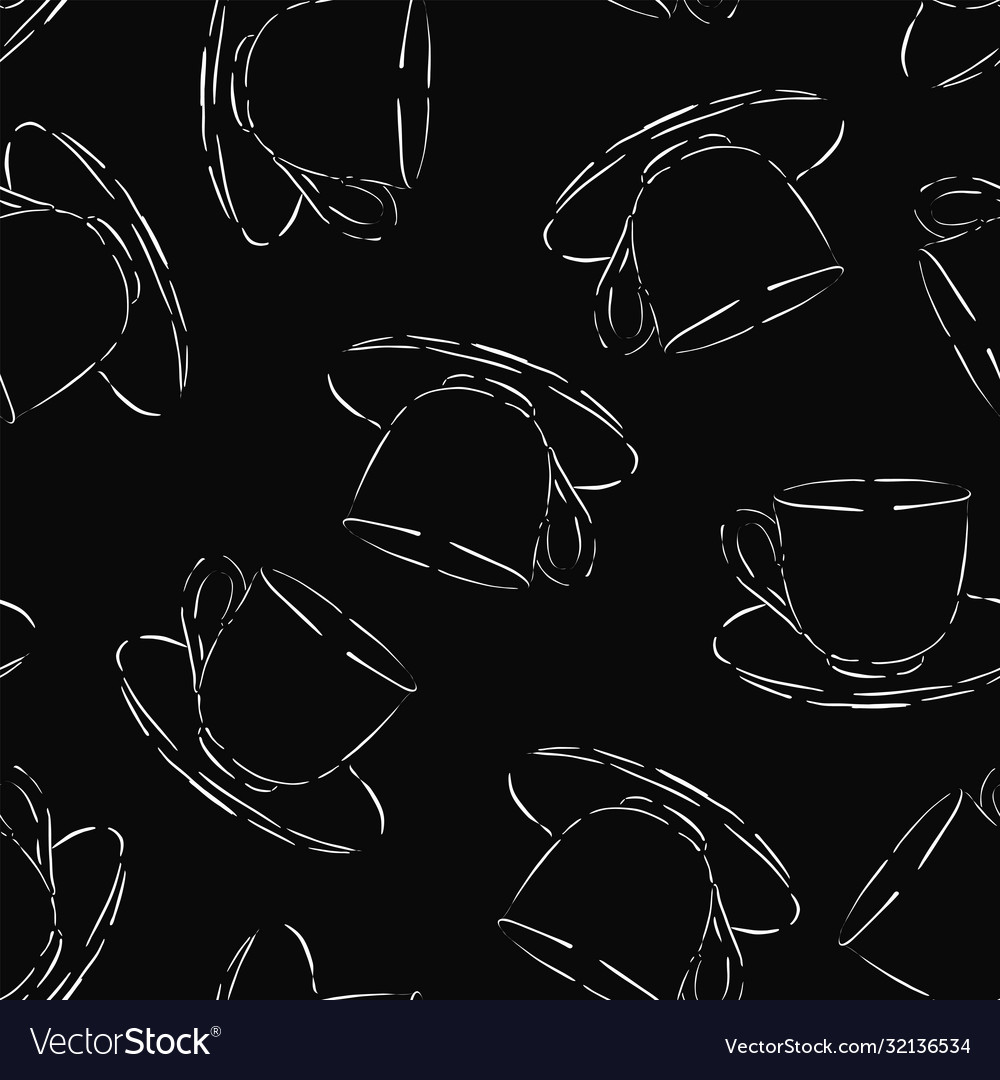 Seamless pattern with cups vector image Seamless pattern with cups