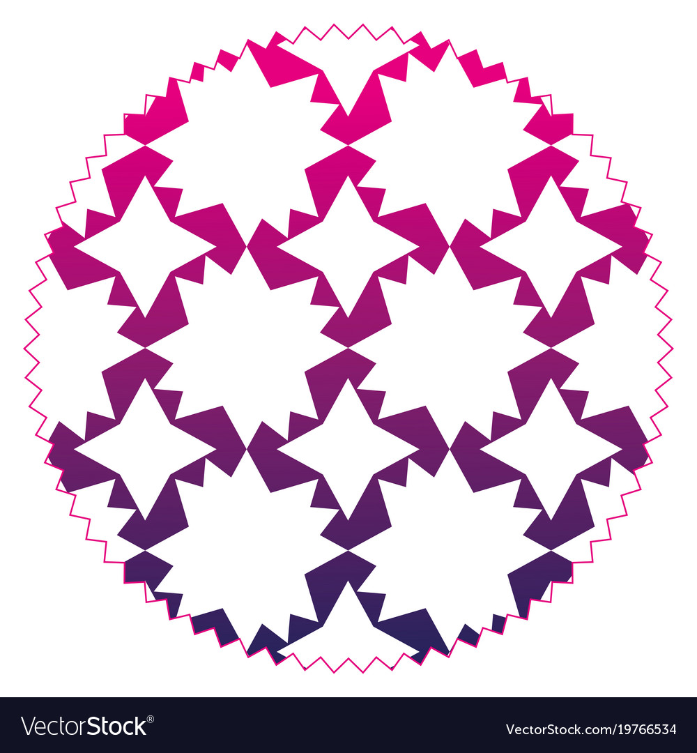 Silhouette circle with pattern abstract shapes