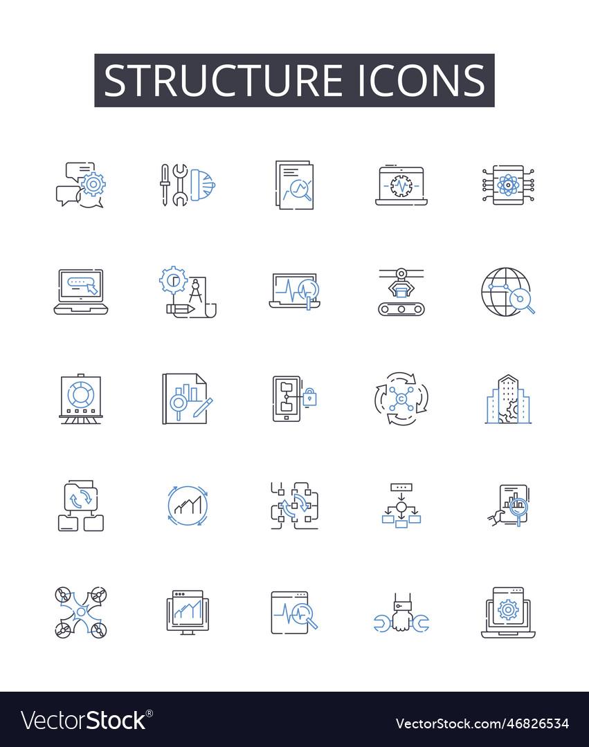 Structure icons line collection choices
