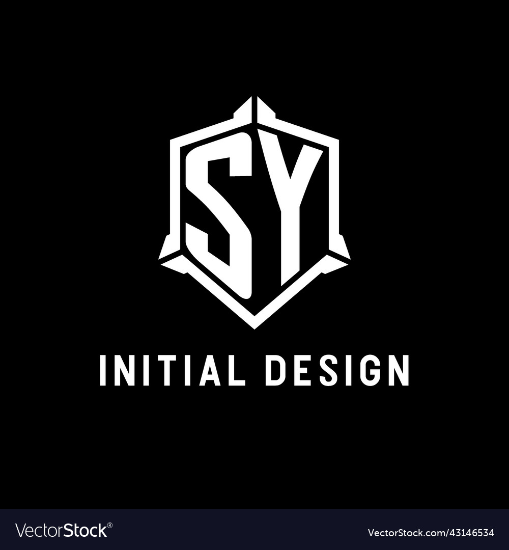 Sy logo initial with shield shape design style