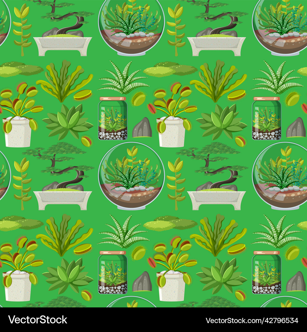Various plants seamless pattern Royalty Free Vector Image