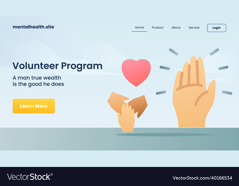 Volunteer program concept for website template