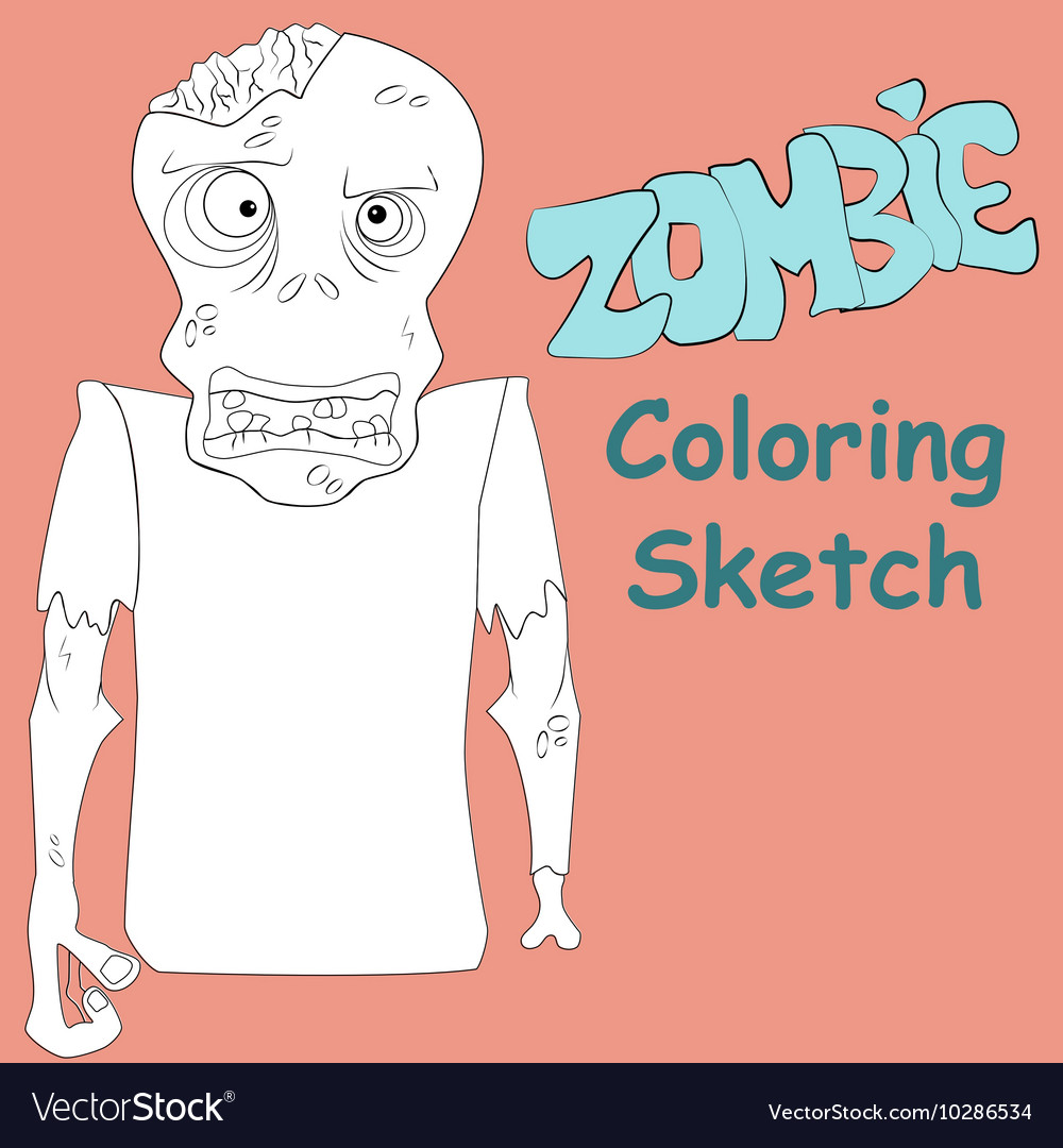 Zombie coloring sketch