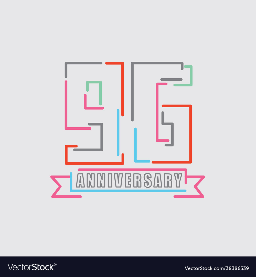 96 Jahre Jubiläum Logo Geburtstagsfeier vector image 96 Jahre Jubiläum Logo Geburtstagsfeier