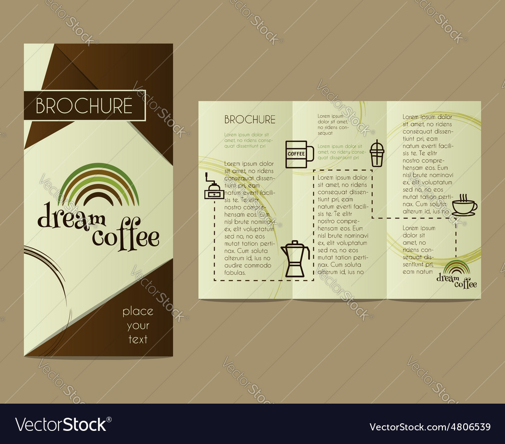 coffee brochure flyer design layout template vector image