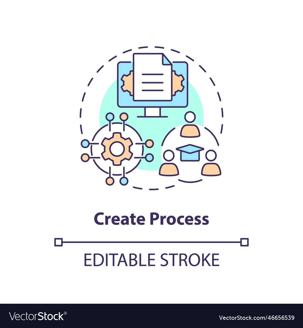 Create process concept icon Royalty Free Vector Image