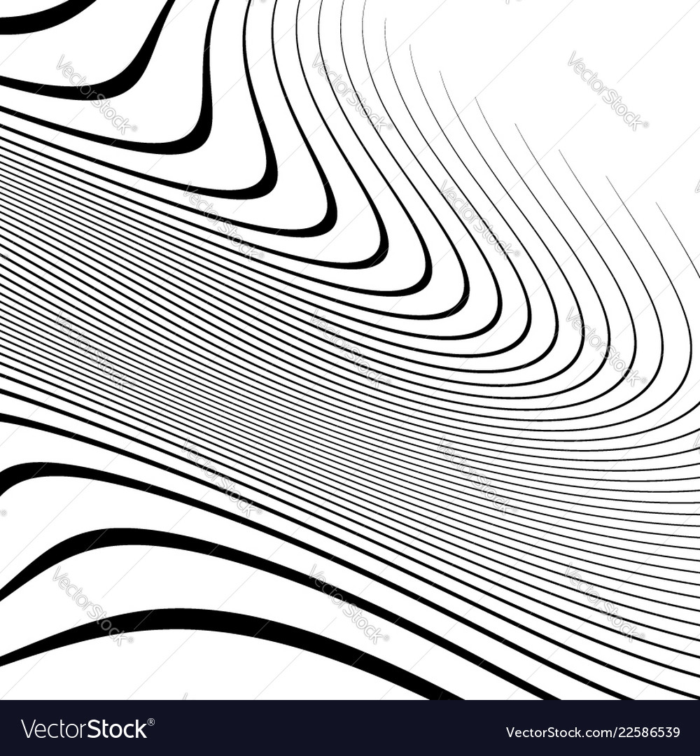 Curvy waving lines abstract geometry element vector image Curvy waving lines abstract geometry element