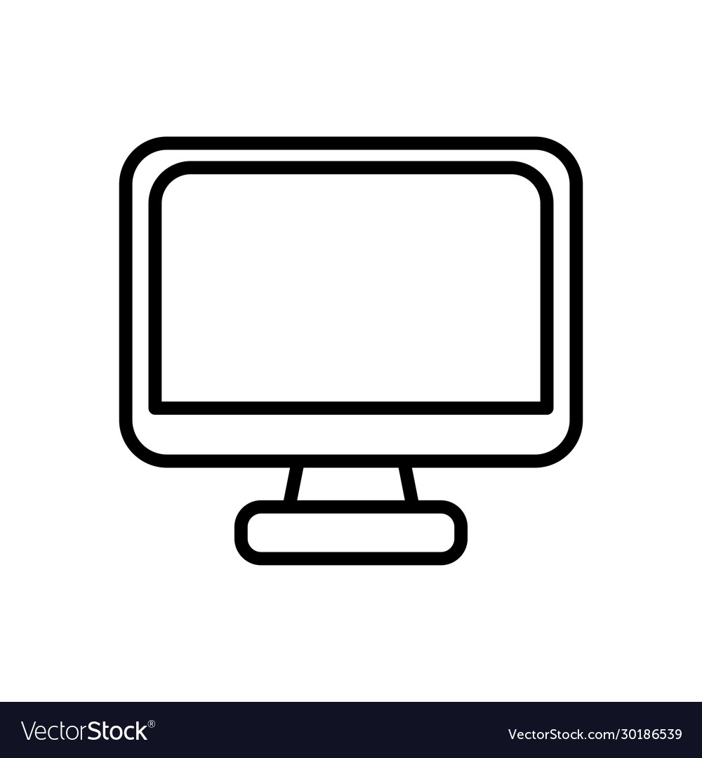 Desktop computer display line style icon vector image Desktop computer display line style icon