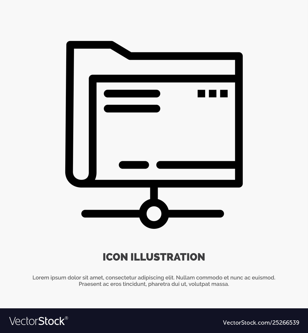 Folder data server storage line icon