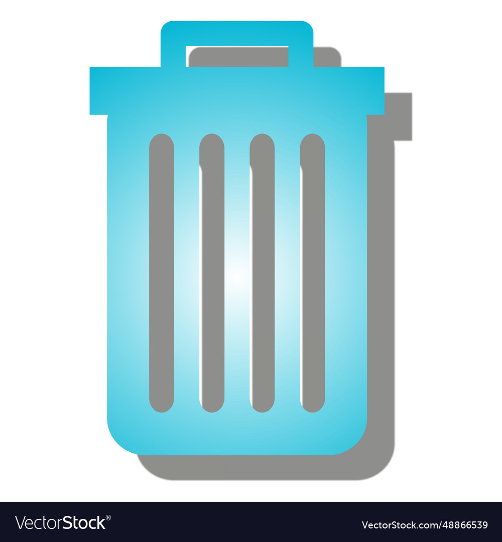 Gradient trash can icon Vector Image Gradient trash can icon