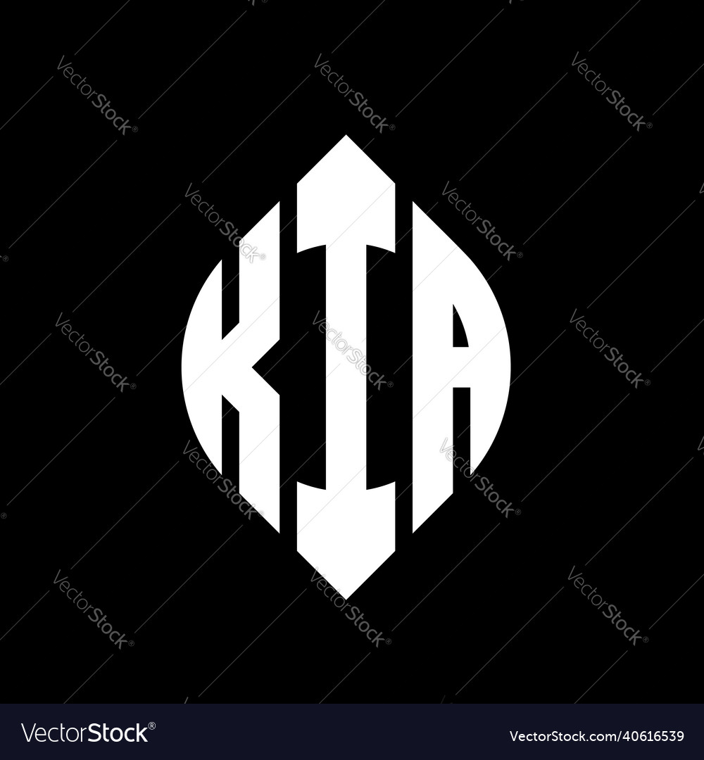 Kia Circle Letter Logo Design Royalty Free Vector Image