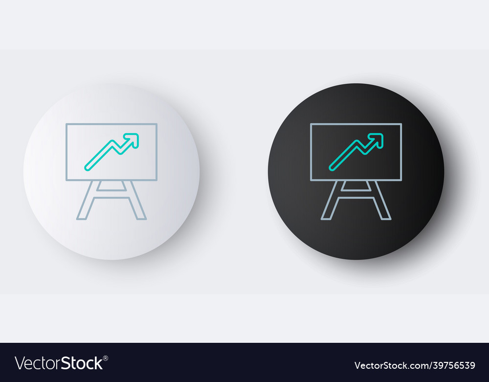 Line board with graph chart icon isolated on grey vector image Line board with graph chart icon isolated on grey