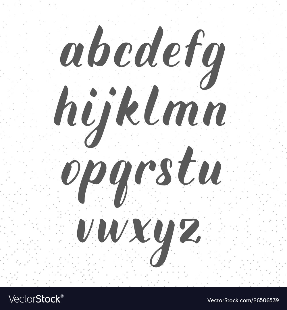Modern lowcase font on texture background hand