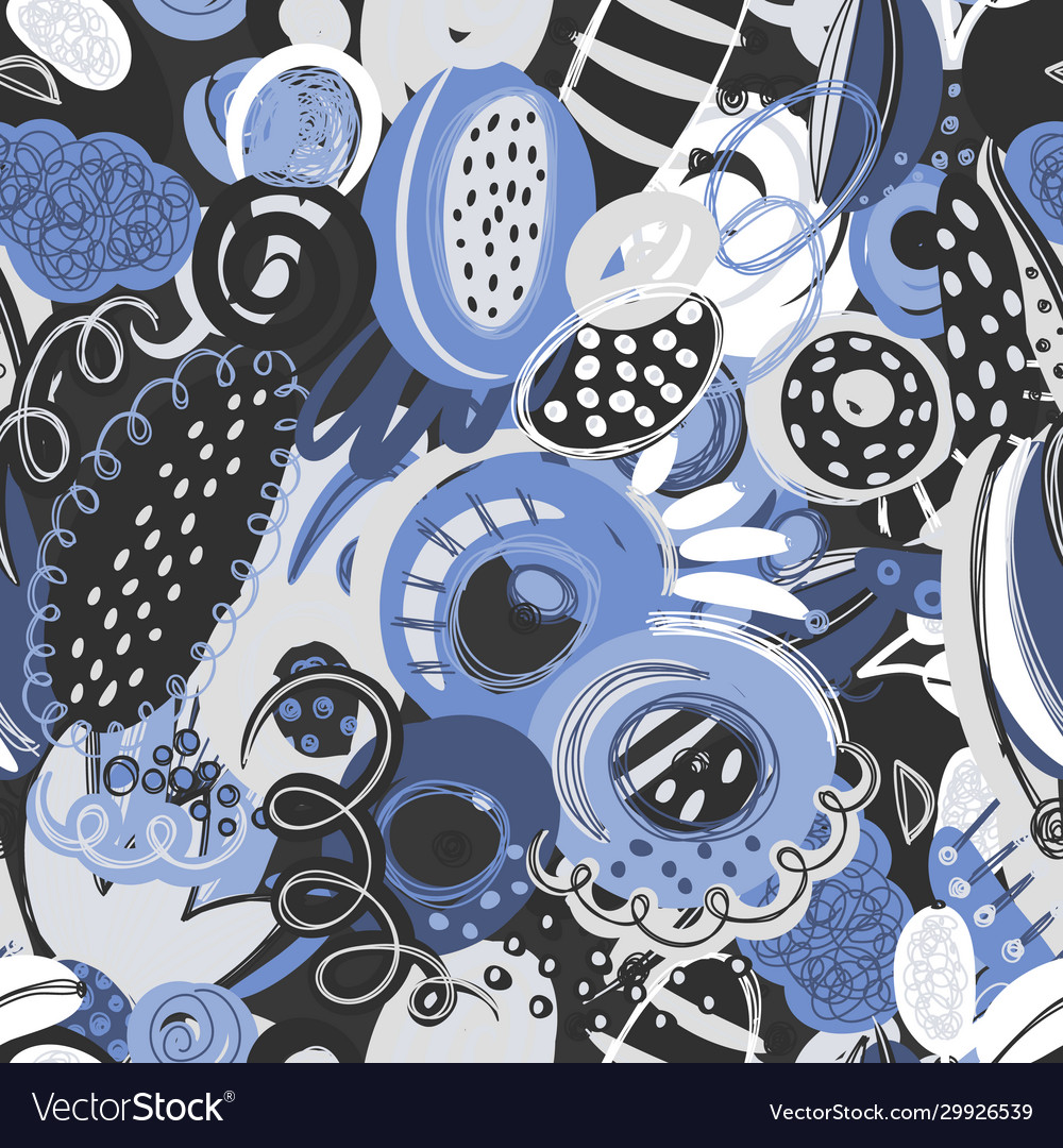 Seamless pattern with hand drawn abstract