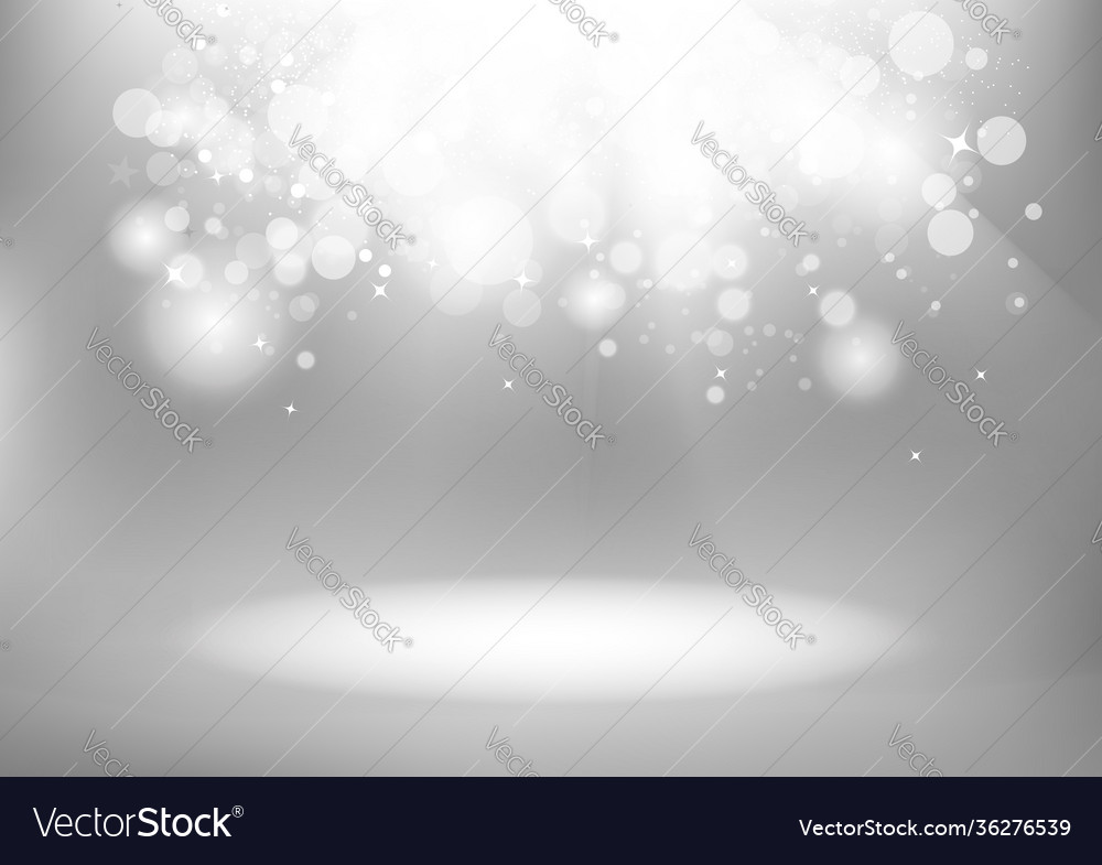 Silver bokeh glowing magic sparkle scatter