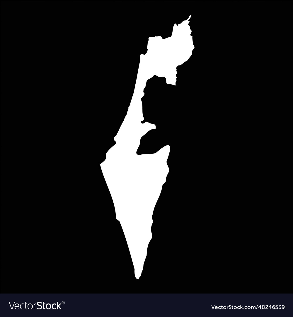 Simple israel map isolated on black background Vector Image