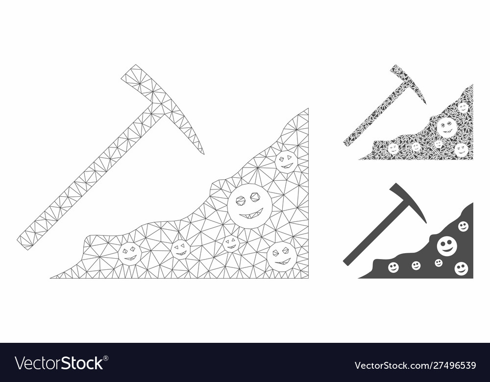 Smile mining mesh 2d model and triangle vector image Smile mining mesh 2d model and triangle