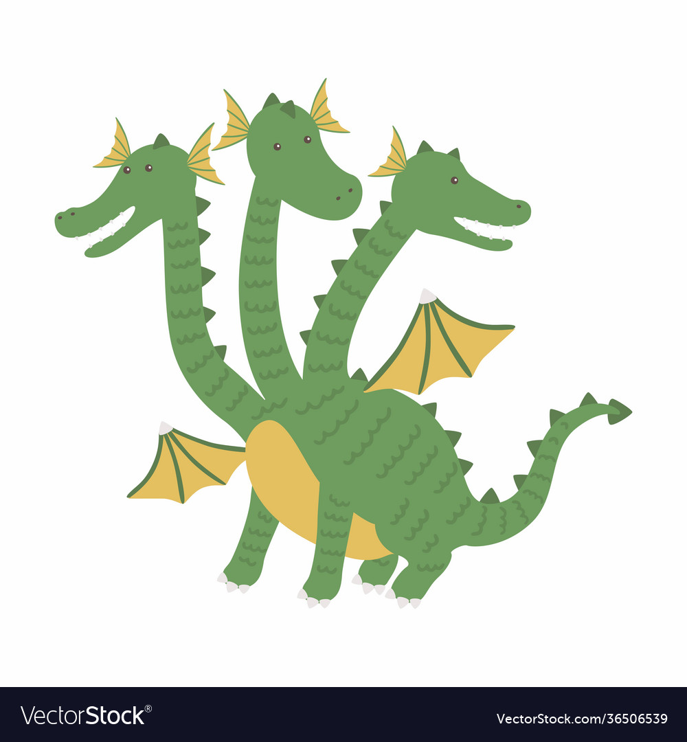 Three headed dragon ancient mythical creature Vector Image