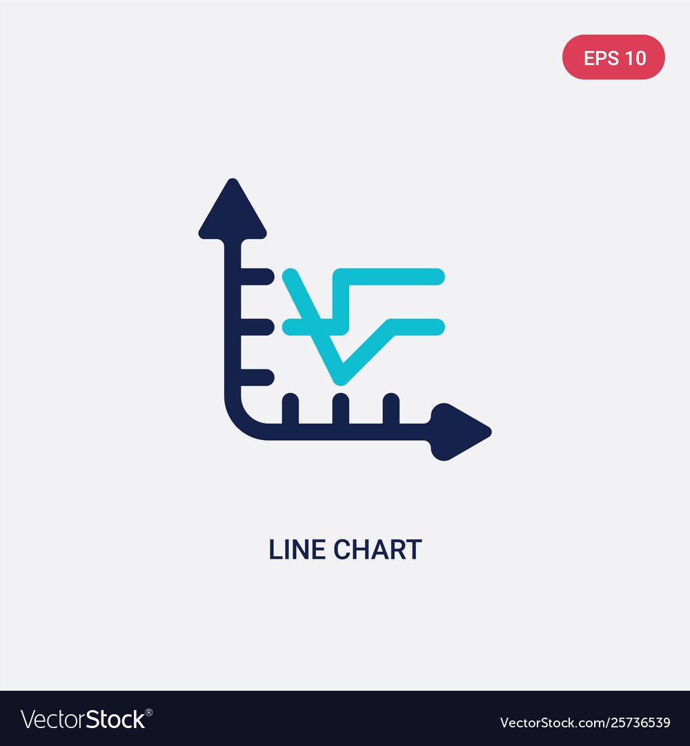 Two color line chart icon from customer service vector image Two color line chart icon from customer service