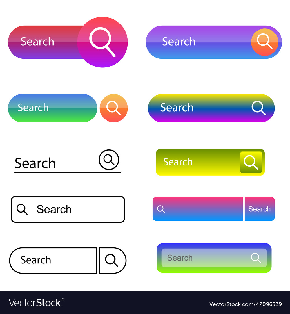 User interface search menu button mobile app