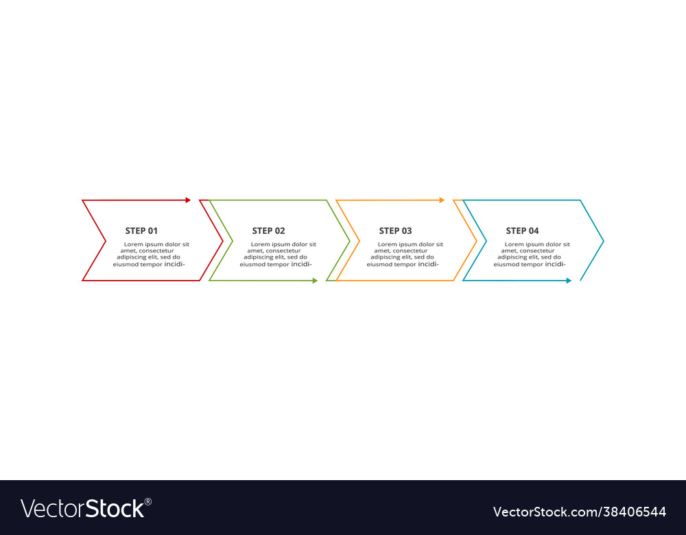 Abstract arrows graph diagram with 4 steps vector image Abstract arrows graph diagram with 4 steps