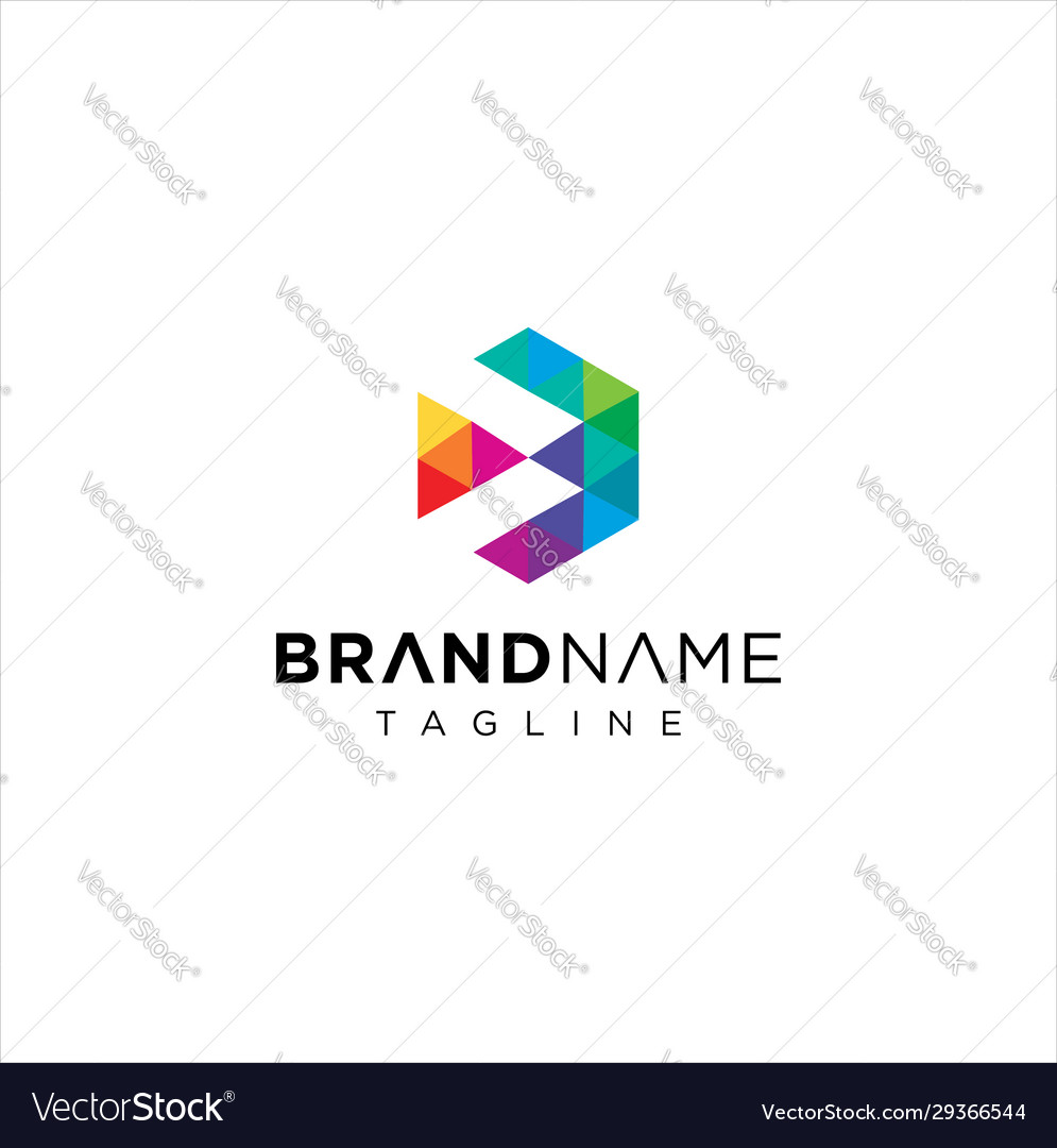 Abstract creative colorful letter p hexagon logo i