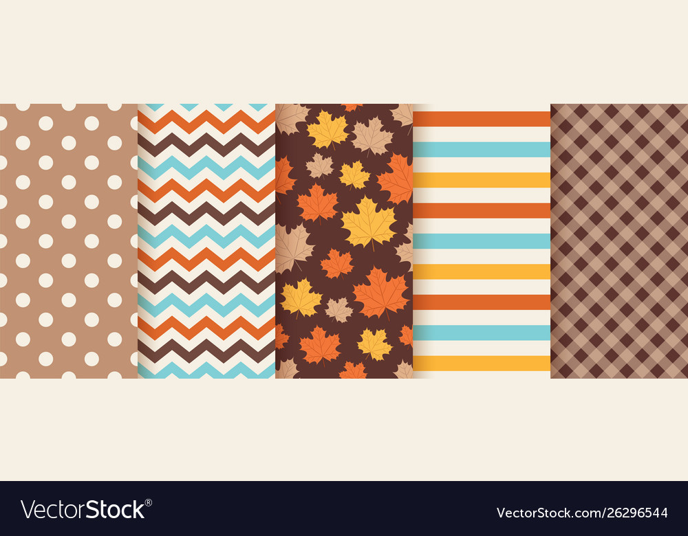 Autumn seamless pattern background with fall vector image Autumn seamless pattern background with fall