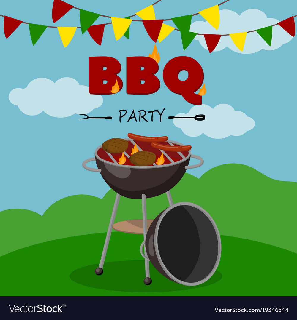 Premium Vector  Set of barbecue party elements grilled meat and  ingredients bbq concept in cartoon style