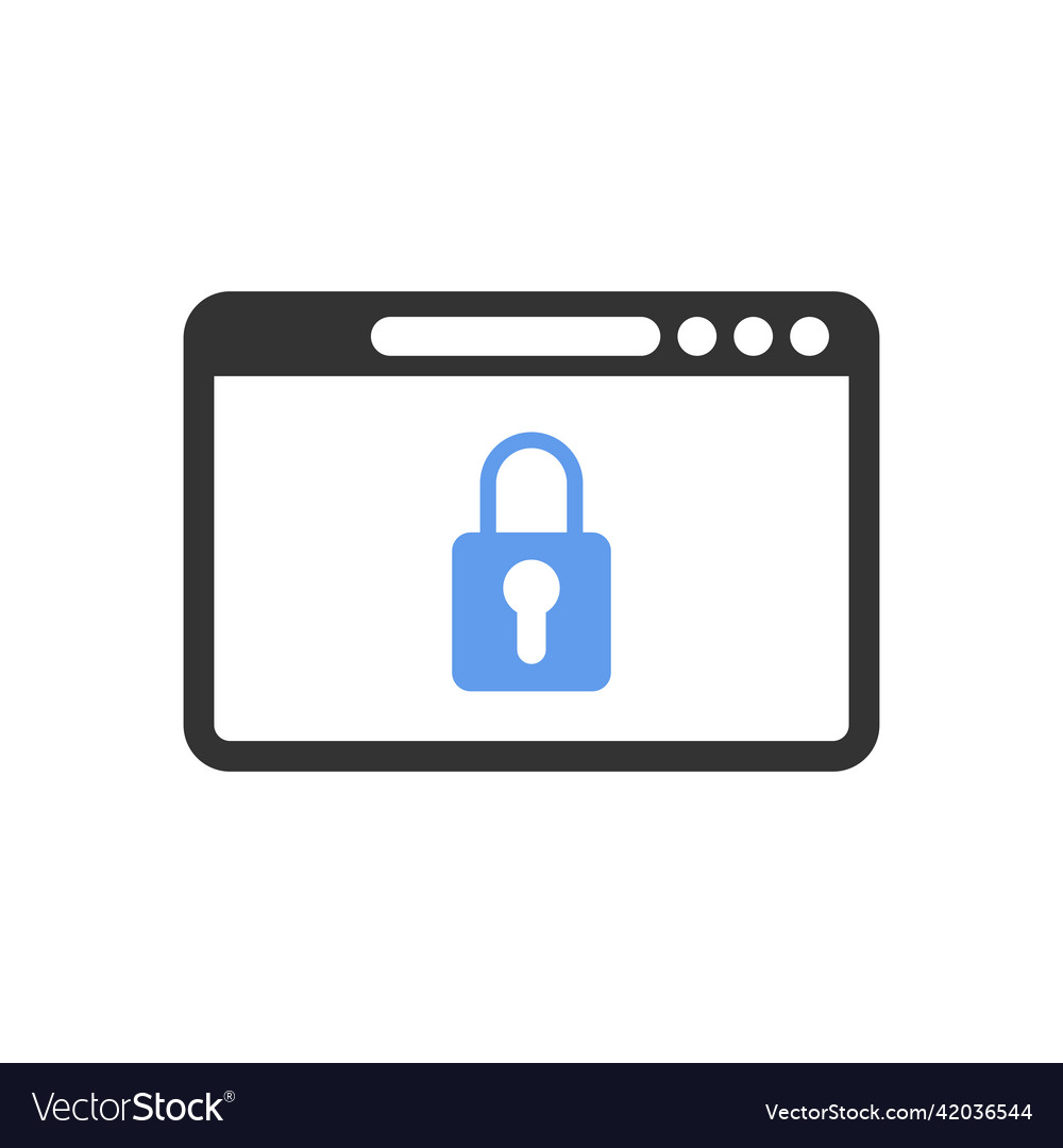 Browser window and locked padlock icon