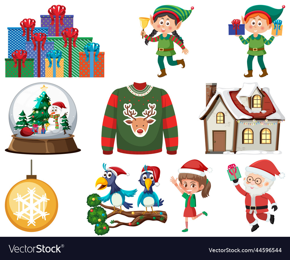 Christmas characters and elements set
