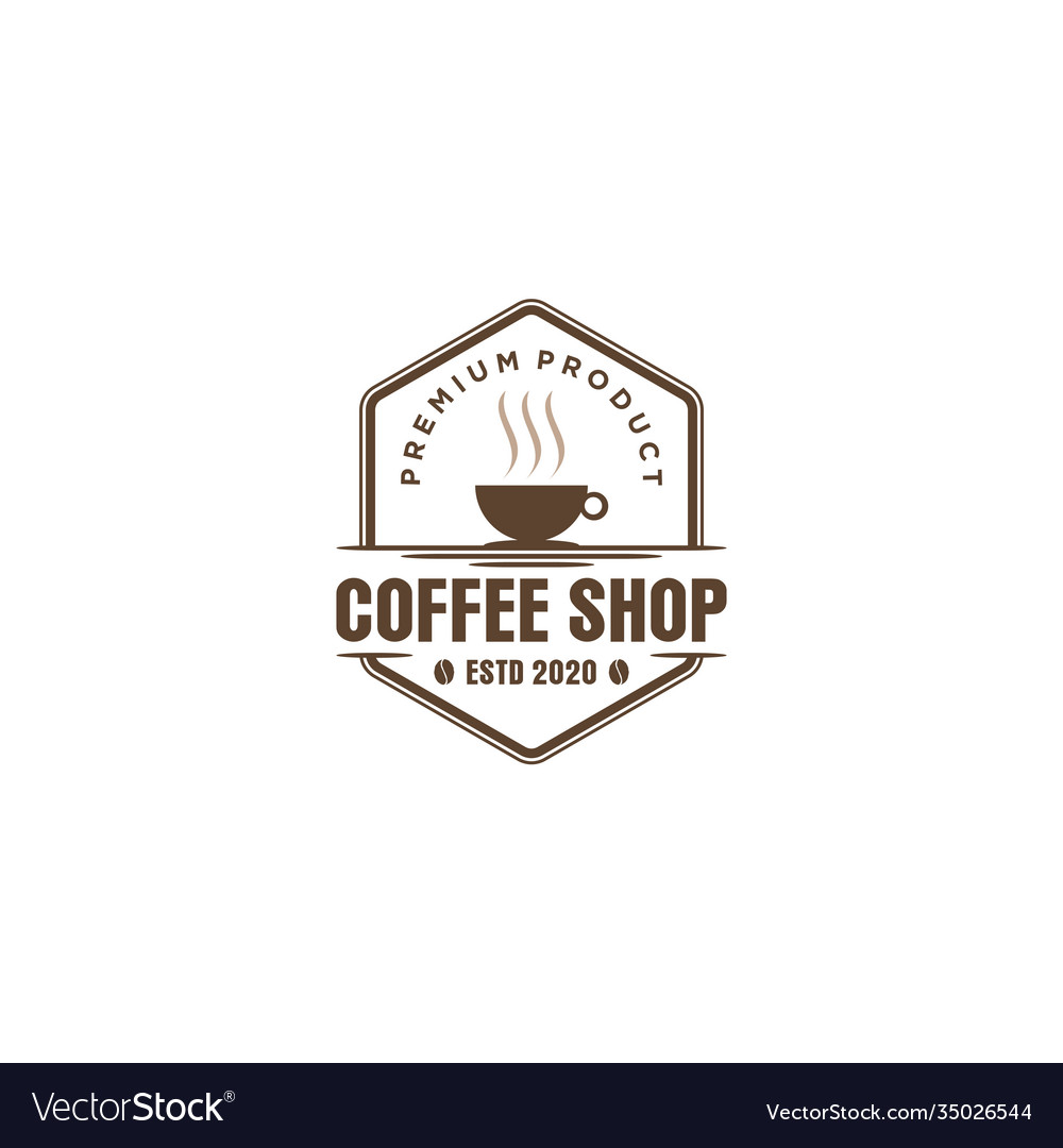 Coffee logo for cafe resto and product label Vector Image