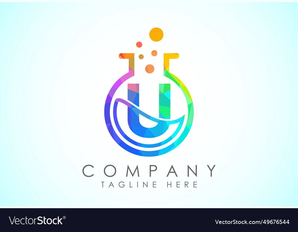 English alphabet u with science lab emblem low