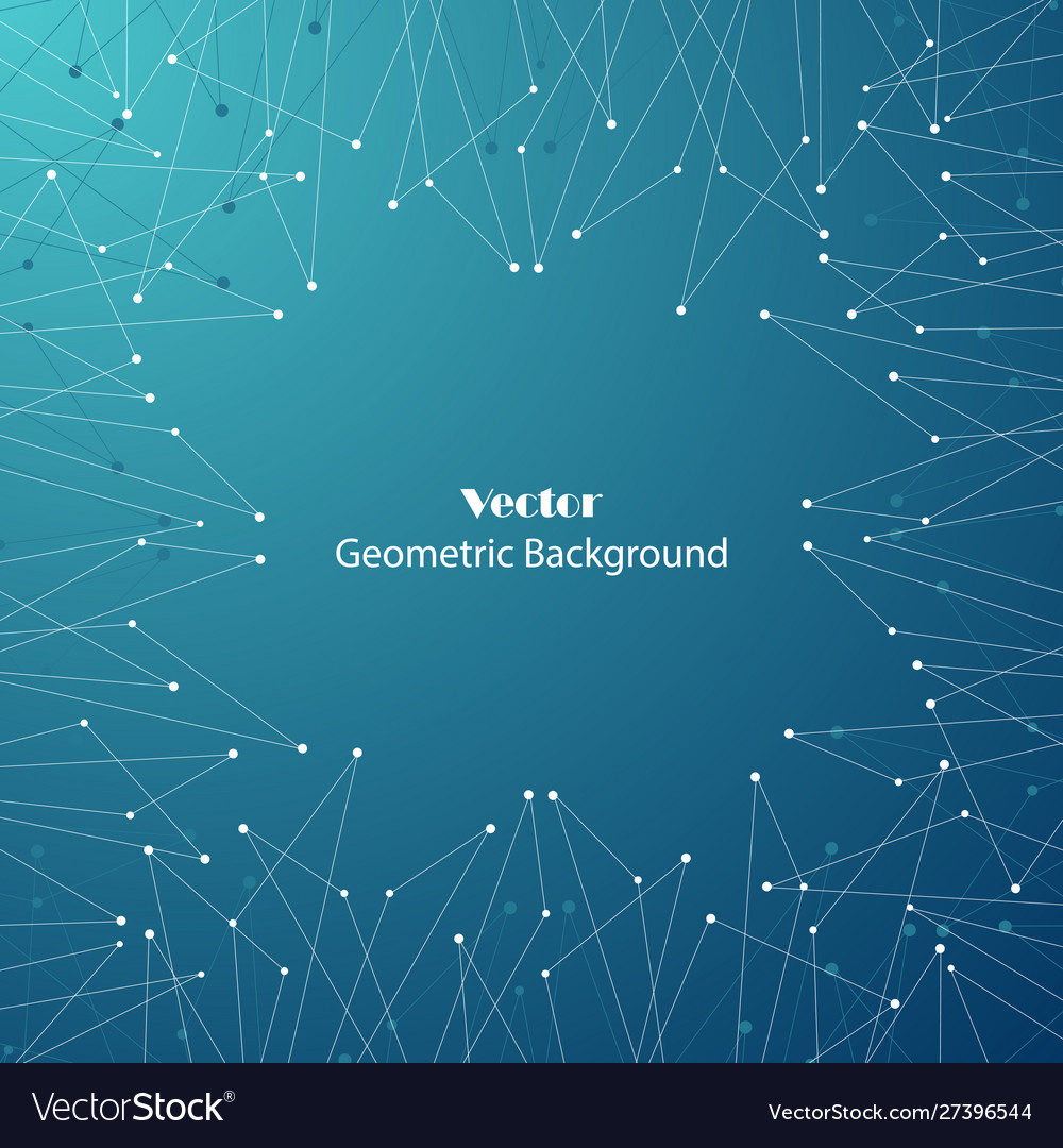 Geometric pattern with connected lines and dots vector image Geometric pattern with connected lines and dots