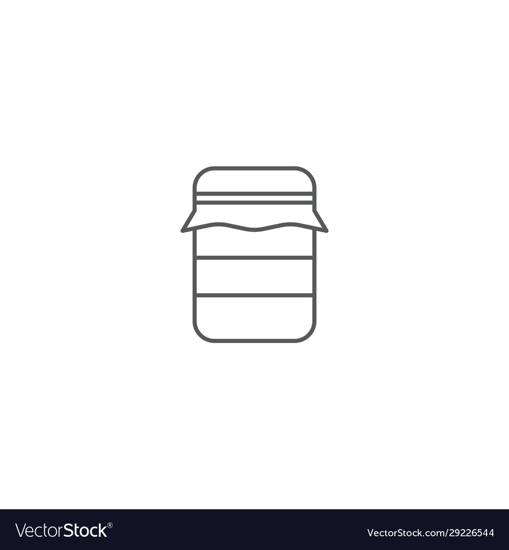 Glass jar icon outline sign isolated on white