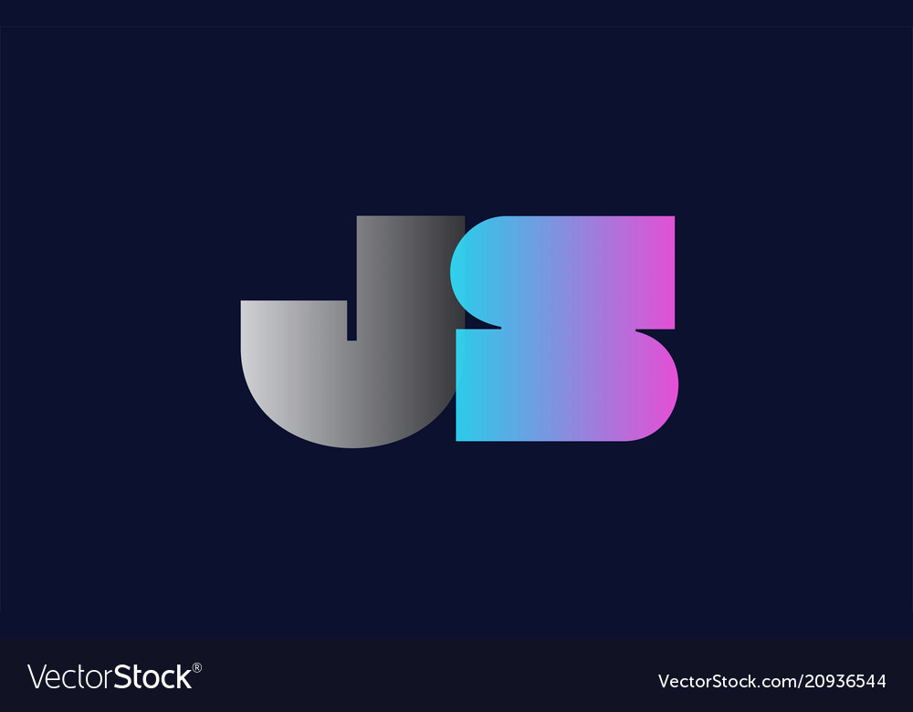 Initial alphabet letter js j s logo company icon