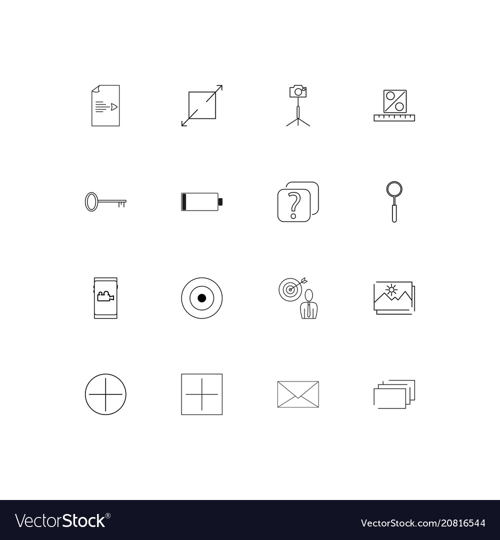 Interface linear thin icons set outlined simple