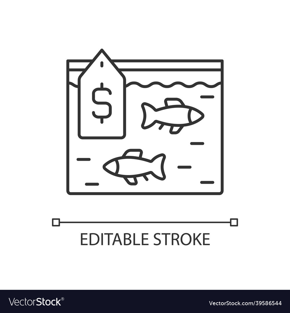 Live fish trade linear icon